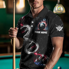 Load image into Gallery viewer, Customized American Flag Smoke DNA 8 Ball Pool Jersey For Men, Patriotic Billiard Team Shirts TDM4625