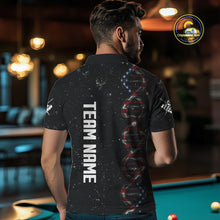 Load image into Gallery viewer, Men&#39;s Custom DNA American Flag Smoke 8 Ball Billiard Shirt, Patriotic Pool Jersey Polo &amp; 1/4 Zip TDM4627