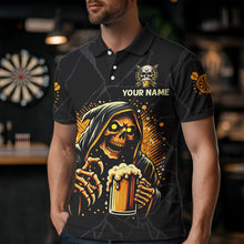 Load image into Gallery viewer, Darts And Beer That&#39;s Why I&#39;m Here Custom Death Skeleton Men Darts Shirts, Drinking Dart Jerseys TDM3461