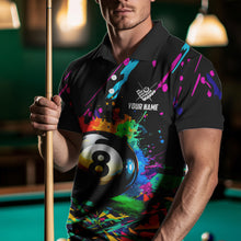 Load image into Gallery viewer, Personalized Colorful 8 Ball Pool Billiard Shirts For Men, Funny Billiard Shirts Pool Team Jerseys TDM3771