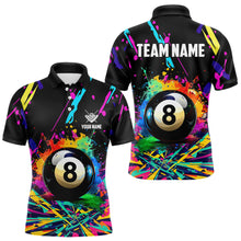 Load image into Gallery viewer, Personalized Colorful 8 Ball Pool Billiard Shirts For Men, Funny Billiard Shirts Pool Team Jerseys TDM3771