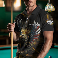 Load image into Gallery viewer, Personalized Crown American Flag Eagle 8 Ball Billiard Shirt For Men Custom Pool Team Jersey TDM5043