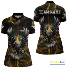 Load image into Gallery viewer, Personalized Crown American Flag Eagle 8 Ball Billiard Shirt For Women Custom Pool Team Jersey TDM5043