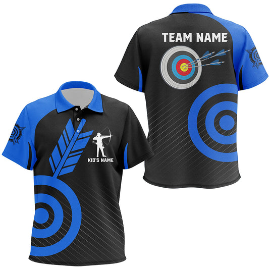 Personalized Blue Archery Jerseys For Kid Custom Archery Polo Shirts Team League Archery Shirts TDM1493