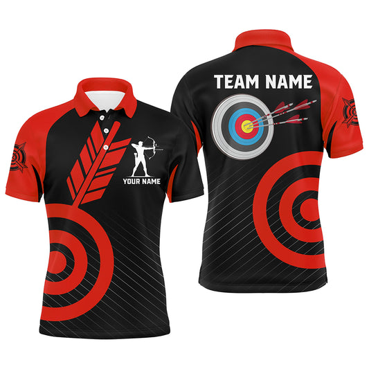 Personalized Red Archery Jerseys For Men Custom Archery Polo Shirts Team League Archery Shirts TDM1494