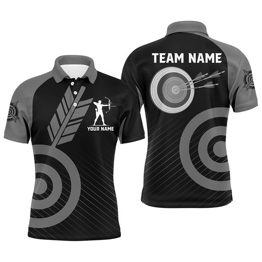 Personalized Grey Archery Jerseys For Men Custom Archery Polo Shirts Team League Archery Shirts TDM1496