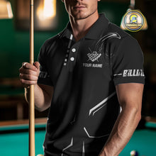 Load image into Gallery viewer, Customized 8 Ball Pool Crown Men Billiard Shirt, White And Black Billiard Team Shirt, Pool Jersey TDM4053