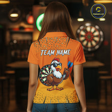 Load image into Gallery viewer, Orange Funny Turkey Darts Shirt For Women Custom Thanksgiving Shirt For Darts Player, Darts Gifts TDM4837