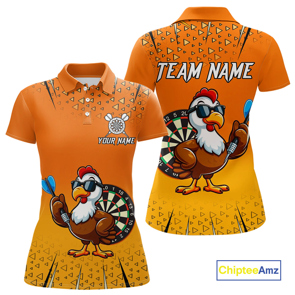 Orange Funny Turkey Darts Shirt For Women Custom Thanksgiving Shirt For Darts Player, Darts Gifts TDM4837