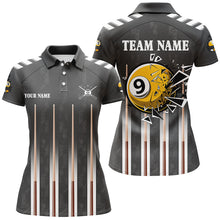 Load image into Gallery viewer, Funny Crack 9 Ball Pool Custom Women Billiard Polo &amp; 1/4 Zip Shirts, 9 Ball Pool Billiard Jerseys TDM3046