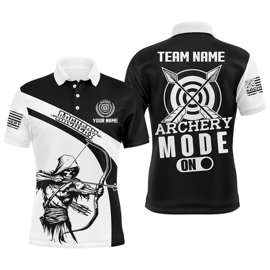 Personalized Funny  Archery Player Men Polo Shirts Custom Black White Archery Jerseys TDM1497