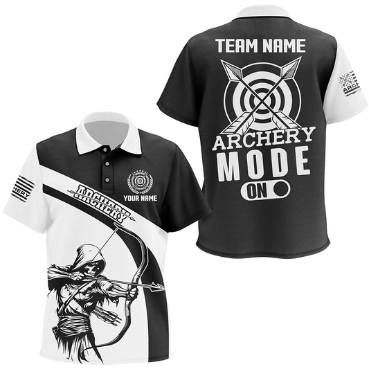 Personalized Funny  Archery Player Kid Polo Shirts Custom Black White Archery Jerseys TDM1497