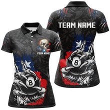 Load image into Gallery viewer, Funny Claw Tearing Texas Flag 8 Ball Pool Custom Billiard Shirts For Women, Patriotic Billiard Jersey TDM2320