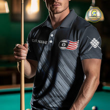 Load image into Gallery viewer, Personalized Billiard US Flag 9 Ball Pool Shirt For Men, Billiard Team Jersey Polo &amp; 1/4 Zip TDM4426