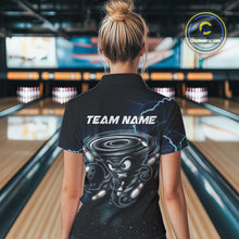 Load image into Gallery viewer, Personalized Thunder Lightning Tornado Funny Bowling Shirt For Women Custom Bowling Team Jersey TDM4854