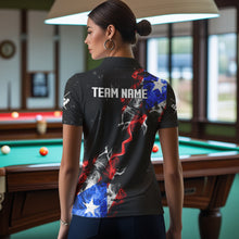 Load image into Gallery viewer, Personalize Puerto Rico Flag Smoke Billiard Shirt For Women Custom Patriotic 8 Ball Pool Team Jersey TDM0976