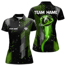 Load image into Gallery viewer, Grunge Black &amp; Green 8 Ball Pool Lights Women's Billiard Shirts Custom Billiard Jersey Polo &amp; 1/4 Zip TDM3781