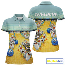 Load image into Gallery viewer, Funny Strike Bowling Polo &amp; Quarter Zip For Women Custom Bowling Team Jersey, Bowling Outfit TDM6168