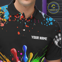 Load image into Gallery viewer, Colorful Funny Bowling Jersey For Men Custom Bowling Team Shirts Polo &amp; 1/4 Zip, Bowling Gifts TDM6589