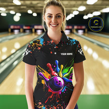 Load image into Gallery viewer, Colorful Funny Bowling Jersey For Women Custom Bowling Team Shirts Polo &amp; 1/4 Zip, Bowling Gifts TDM6589