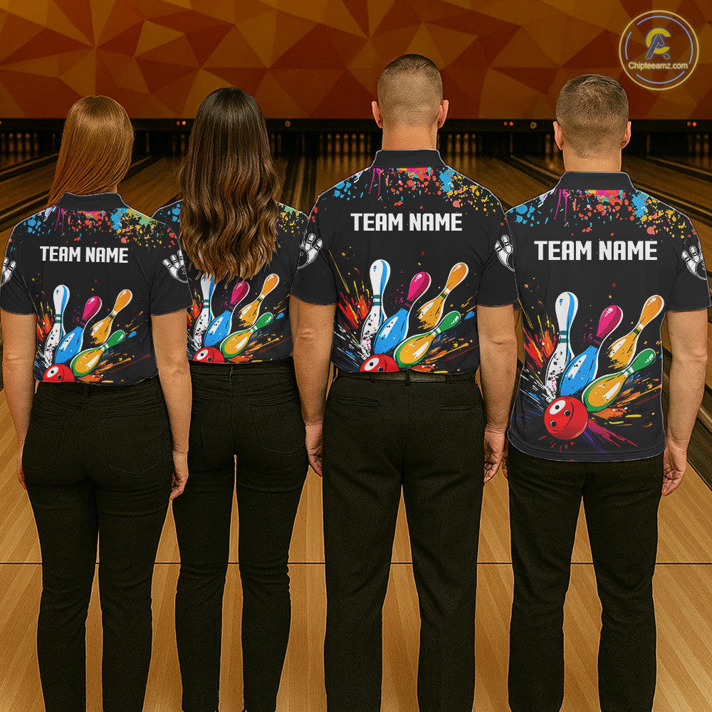 Funny Colorful Bowling Shirts For Women Custom Bowling Team Jersey Polo & 1/4 Zip, Bowling Gifts TDM6590