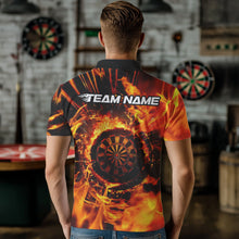Load image into Gallery viewer, Orange Swirling Flame Dart Shirt For Men Custom Dart Jersey Pocket Option TDM3790