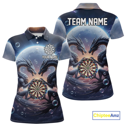 Personalized Dragon Darts Shirt For Women Custom Dragon Darts League Team Jersey Polo & 1/4 Zip TDM4876