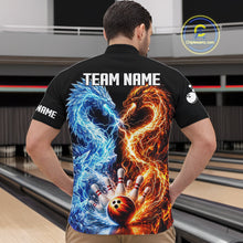 Load image into Gallery viewer, Personalized Fire And Icy Dragon Bowling Shirt For Men, Lightning Bowling Jersey Polo &amp; 1/4 Zip TDM6185