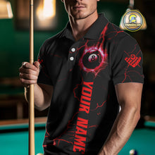 Load image into Gallery viewer, Black And Red 8 Ball Pool Lightning Custom Dragon Men&#39;s Billiard Shirts, Billiard Team Jerseys TDM4073