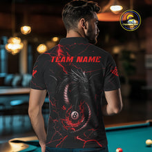 Load image into Gallery viewer, Black And Red 8 Ball Pool Lightning Custom Dragon Men&#39;s Billiard Shirts, Billiard Team Jerseys TDM4073