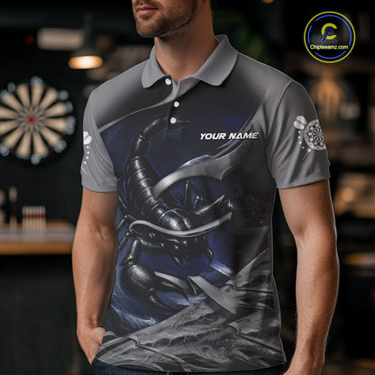 Personalized Funny Scorpion Darts Shirt For Men Custom Darts Team Shirt Jersey Polo & 1/4 Zip TDM4886