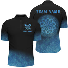 Load image into Gallery viewer, Personalized Sea Blue Gradient Darts Polo &amp; Quarter Zip Custom Dart Shirts For Men Dart Jerseys TDM3327