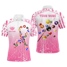 Load image into Gallery viewer, Colorful Billiard Balls Custom Pink Billiard Shirts For Men, Funny Breast Cancer Billiard Jerseys TDM2368