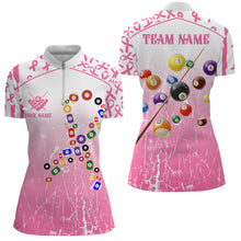 Load image into Gallery viewer, Colorful Billiard Balls Custom Pink Billiard Shirts For Women, Funny Breast Cancer Billiard Jerseys TDM2368