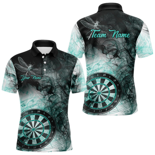 Turquoise Smoke Darts Shirt With Pocket Option For Men Custom Darts Jersey TDM3804