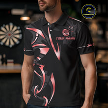 Load image into Gallery viewer, Black And Red Dartboard Crown Dart Shirts For Men Custom Dart Jersey Team Polo &amp; Quarter Zip TDM4091