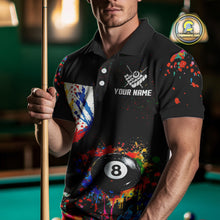 Load image into Gallery viewer, Personalized Colorful Splash 8 Ball Billiard Shirts For Men, Funny Wine Glass Custom Pool Jerseys TDM4100