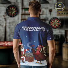 Load image into Gallery viewer, Funny Santa And Turkey Custom Darts Shirt For Men, Christmas Darts Shirt Gift For Darts Lover TDM4912