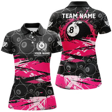 Load image into Gallery viewer, Custom Pink Grunge  Billiard 8 Ball Jerseys Shirts For Women, Personalized Billiard Pool Player Gifts TDM1939
