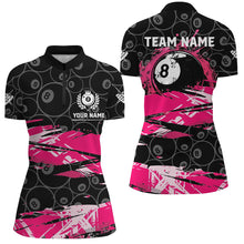 Load image into Gallery viewer, Custom Pink Grunge  Billiard 8 Ball Jerseys Shirts For Women, Personalized Billiard Pool Player Gifts TDM1939