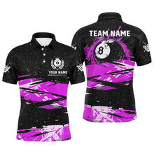 Load image into Gallery viewer, Custom Purple Grunge Billiard 8 Ball Jerseys Shirts For Men, Personalized Billiard Pool Player Gift TDM1940