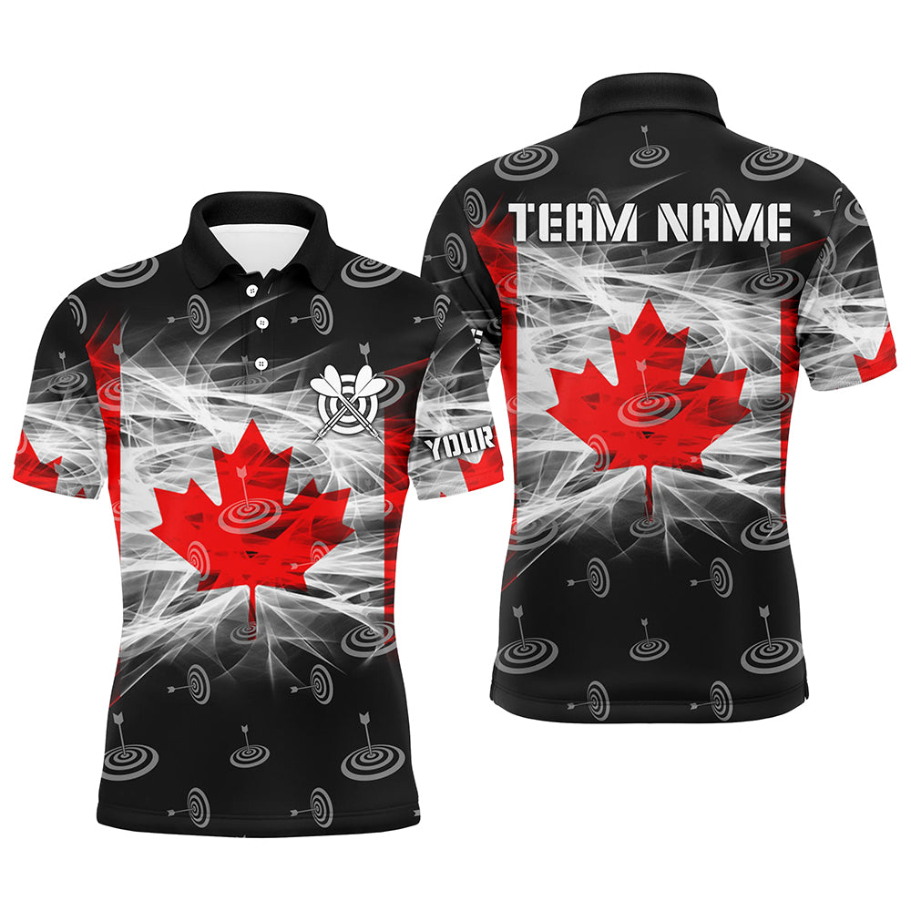 Personalized Canadian Flag Dart Polo Shirts For Men Custom Patriotic Canada Dart Team Jerseys TDM1177