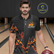Load image into Gallery viewer, Personalized Fire Flame Bowling Jersey For Men Custom Bowling Team Shirt Polo &amp; 1/4 Zip |Orange TDM6238