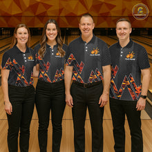 Load image into Gallery viewer, Personalized Fire Flame Bowling Jersey For Women Custom Bowling Team Shirt Polo &amp; 1/4 Zip |Orange TDM6238
