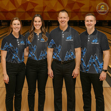 Load image into Gallery viewer, Personalized Fire Flame Bowling Jersey For Women Custom Bowling Team Shirt Polo &amp; 1/4 Zip |Blue TDM6239