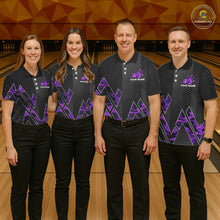 Load image into Gallery viewer, Personalized Fire Flame Bowling Jersey For Women Custom Bowling Team Shirt Polo &amp; 1/4 Zip |Purple TDM6240