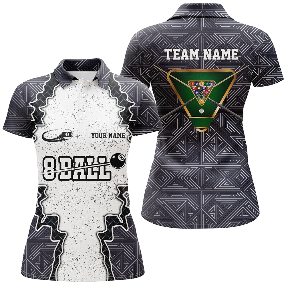 Personalized Armor 8 Ball Pool Billiard Women Polo Shirts Custom Name Funny 8 Ball Pool Team Shirts TDM0485