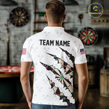Load image into Gallery viewer, Personalized Scratch Darts Shirt For Men Custom Darts Jersey Team Polo &amp; Quarter Zip |White TDM5867