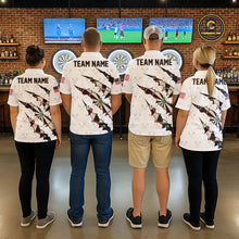 Load image into Gallery viewer, Personalized Scratch Darts Shirt For Men Custom Darts Jersey Team Polo &amp; Quarter Zip |White TDM5867