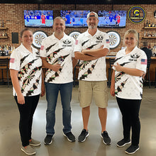 Load image into Gallery viewer, Personalized Scratch Darts Shirt For Men Custom Darts Jersey Team Polo &amp; Quarter Zip |White TDM5867